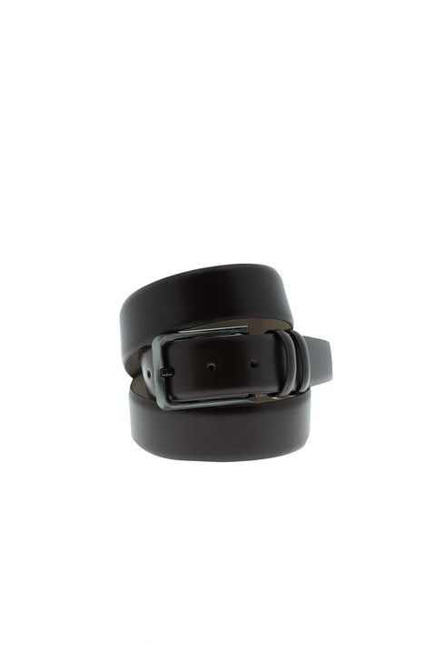 Medium Brown Classic Patterned Leather Belt