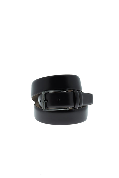 Dark Brown Classic Patterned Leather Belt
