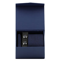 Dark Navy Blue 3-Piece Tie, Pocket Square & Cufflink Set