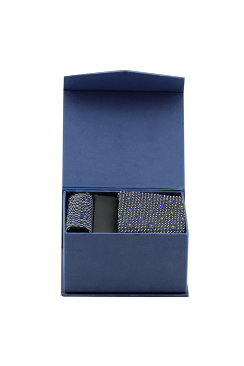 Dark Navy Blue 2-Piece Tie & Pocket Square Set