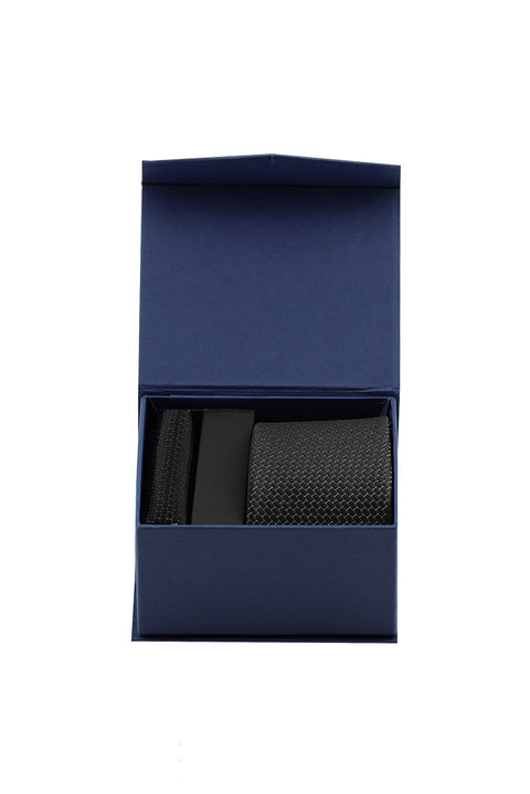 Black 2-Piece Tie & Pocket Square Set