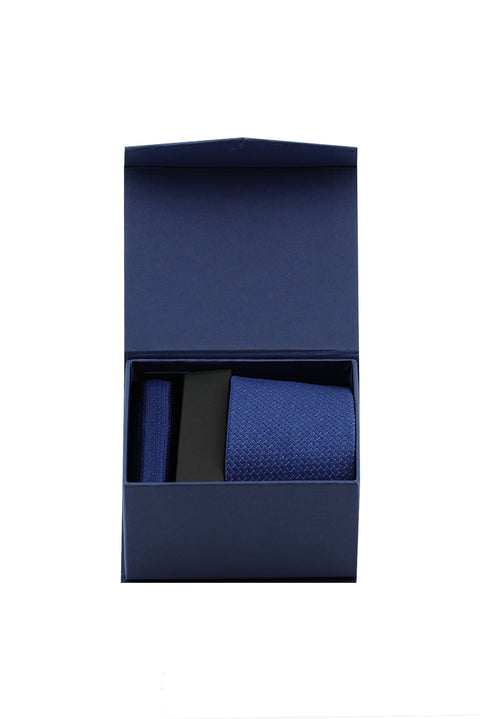 Medium Navy Blue 2-Piece Tie & Pocket Square Set