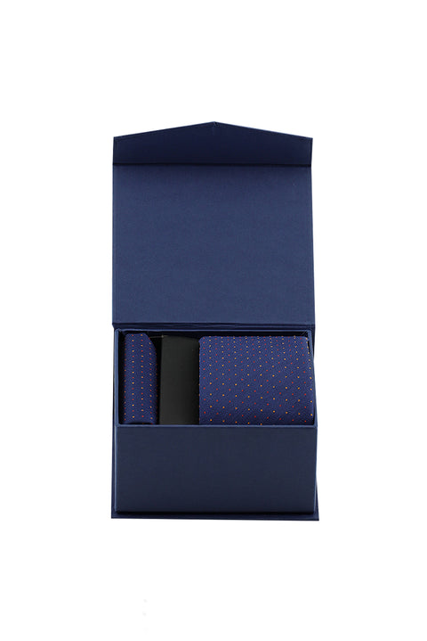Medium Navy Blue 2-Piece Tie & Pocket Square Set