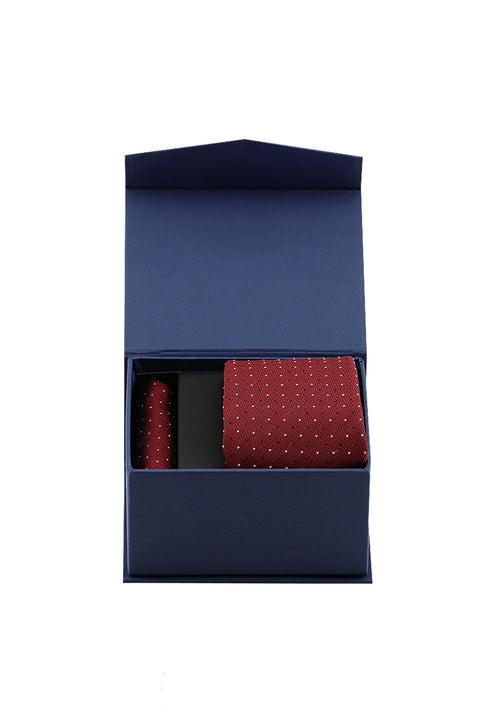 Coral Red 2-Piece Tie & Pocket Square Set