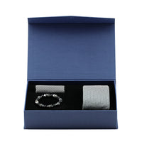 Medium Grey 3-Piece Tie, Pocket Square & Bracelet Set