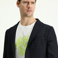 Dark Navy 6 Drop Regular Fit Patterned Sport Jacket