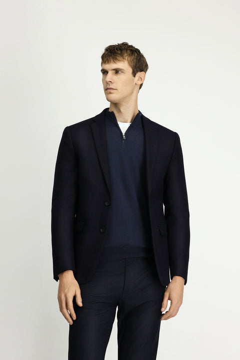 Dark Navy 7 Drop Super Slim Fit Extra Narrow Cut Classic Wool Jacket