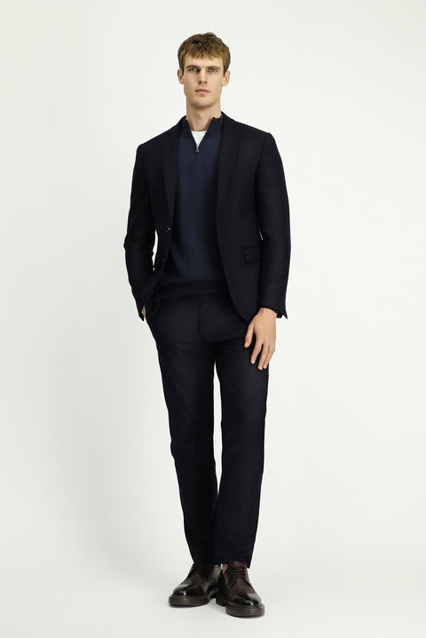 Dark Navy 7 Drop Super Slim Fit Extra Narrow Cut Classic Wool Jacket