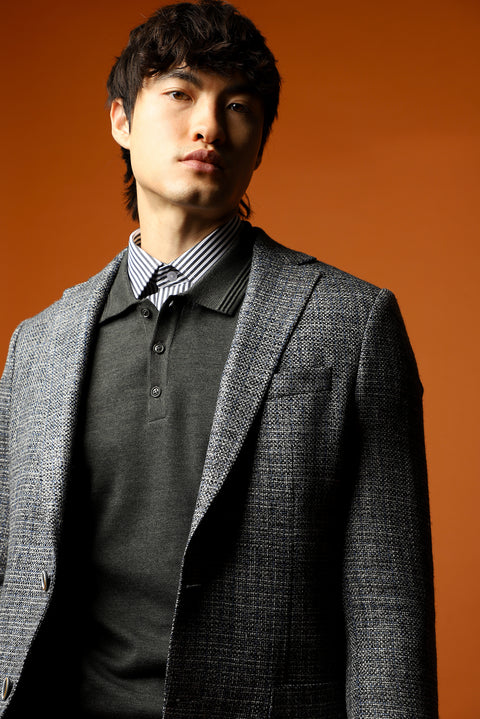 Light Gray 6 Drop Regular Fit Standard Cut Wool Patterned Sport Jacket