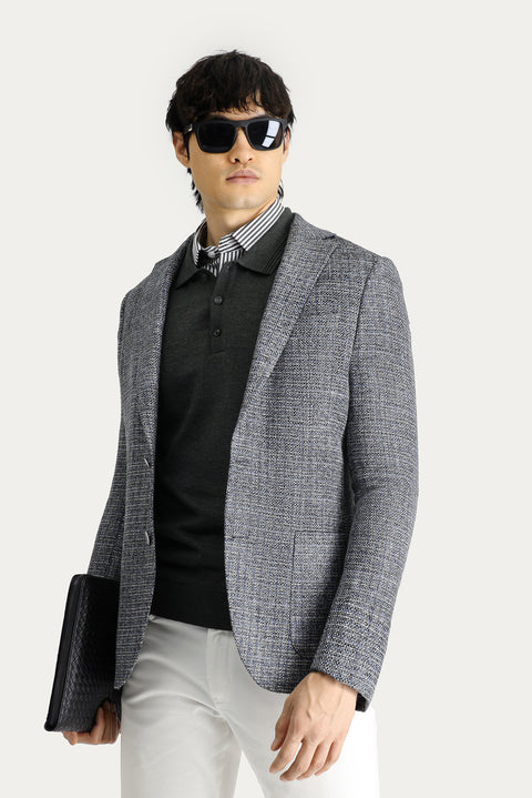 Light Gray 6 Drop Regular Fit Standard Cut Wool Patterned Sport Jacket