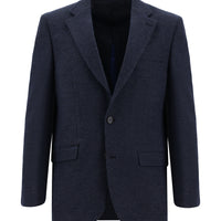 Medium Navy 4 Drop Relaxed Fit Classic Wool Patterned Jacket