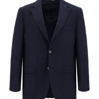 Dark Navy 6 Drop Regular Fit Standard Cut Wool Patterned Classic Jacket
