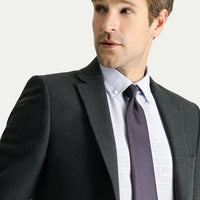 Dark Khaki 4-Drop Relaxed Fit Classic Wool Patterned Jacket