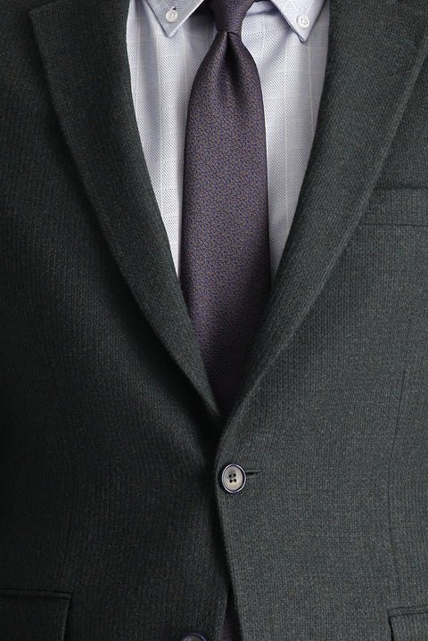 Dark Khaki 6 Drop Regular Fit Classic Wool Patterned Jacket