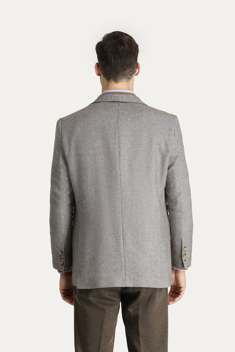 Dark Mink 8 Drop Muscle Fit Long Athletic Cut Classic Wool Jacket