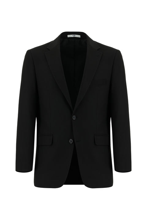 Black 4-Drop Relaxed Fit Classic Patterned Jacket