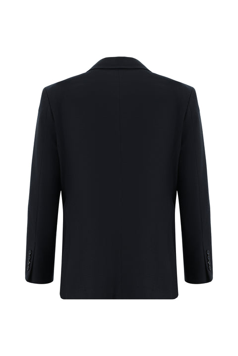 Medium Navy 4 Drop Relaxed Fit Classic Patterned Jacket