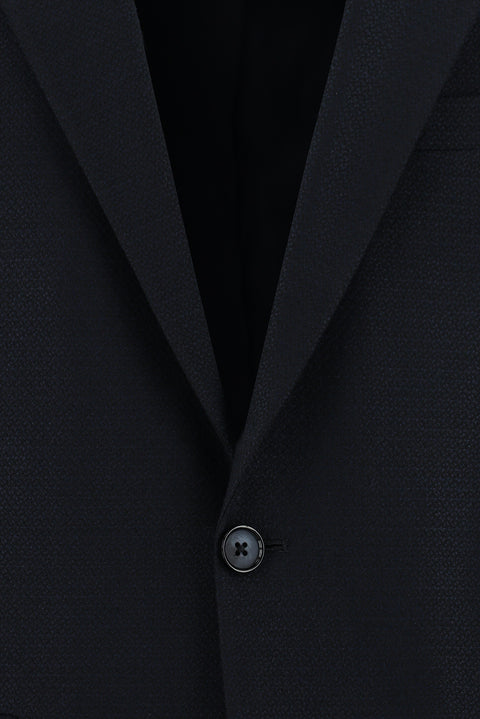 Medium Navy 4 Drop Relaxed Fit Classic Patterned Jacket