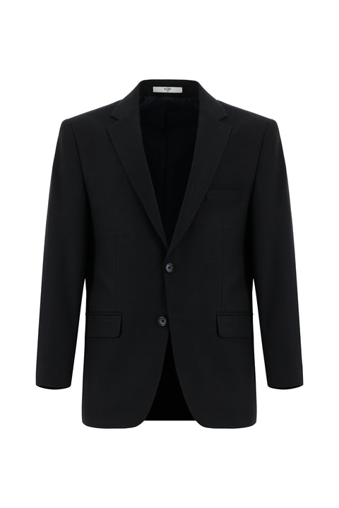 Dark Navy 4-Drop Relaxed Fit Classic Patterned Jacket