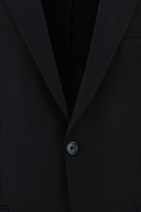 Dark Navy 4-Drop Relaxed Fit Classic Patterned Jacket