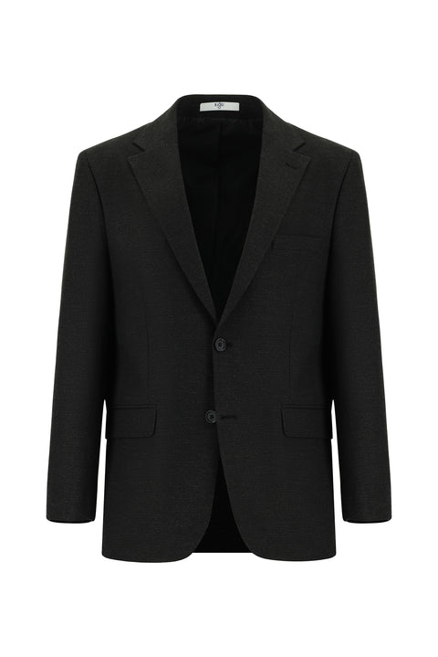 Dark Anthracite 4-Drop Relaxed Fit Classic Patterned Jacket