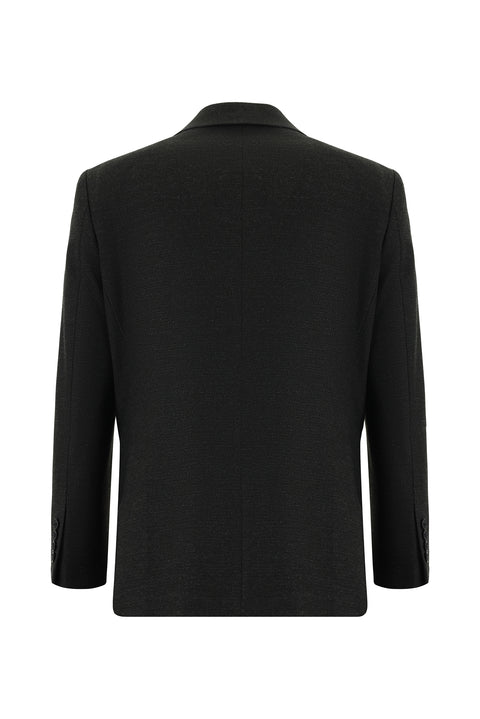 Dark Anthracite 4-Drop Relaxed Fit Classic Patterned Jacket