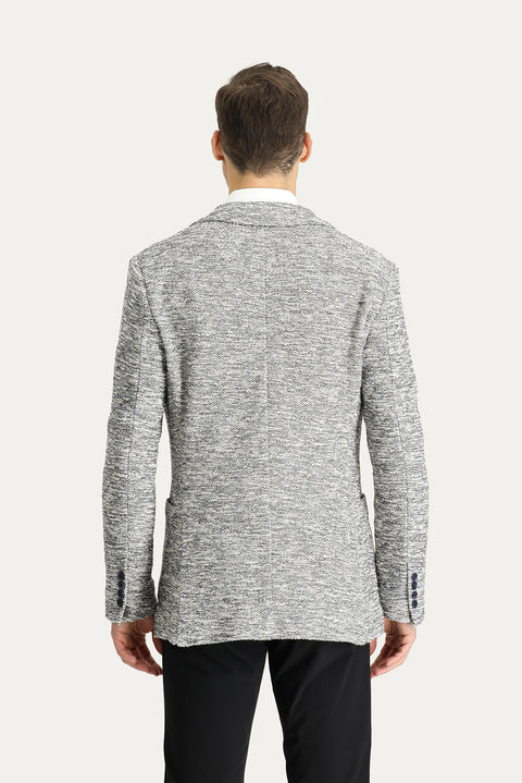 Medium Grey 6 Drop Regular Fit Patterned Sport Knit Jacket