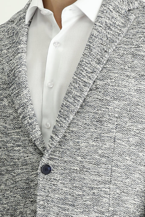 Medium Grey 6 Drop Regular Fit Patterned Sport Knit Jacket