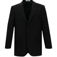 Black 4-Drop Relaxed Fit Casual Style Wool Classic Patterned Jacket