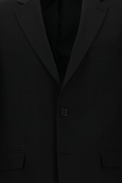 Black 8 Drop Muscle Fit Long Athletic Cut Wool Classic Patterned Jacket