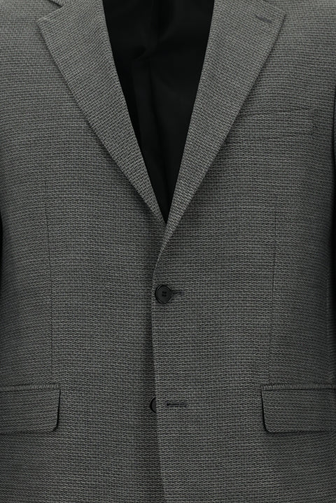 Medium Gray 7 Drop Slim Fit Narrow Cut Wool Classic Patterned Jacket
