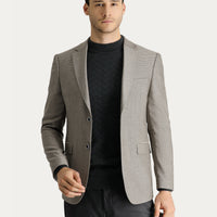 Light Mink 8 Drop Muscle Fit Long Athletic Cut Wool Classic Patterned Jacket