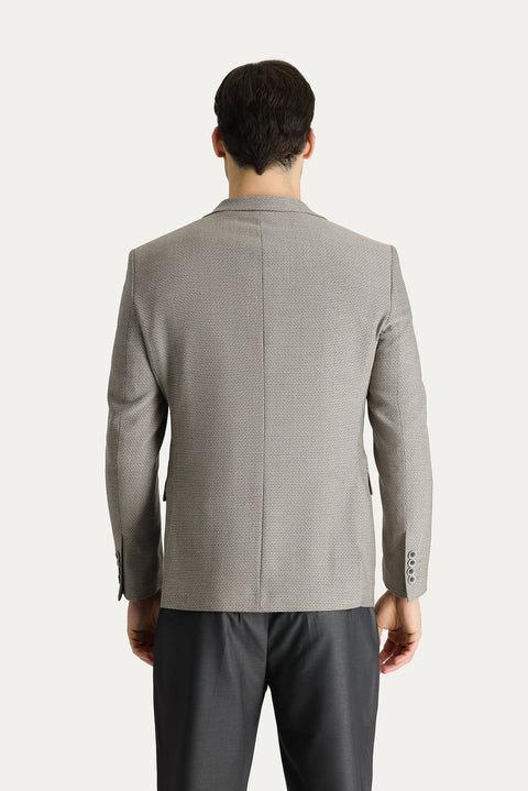 Light Mink 8 Drop Muscle Fit Long Athletic Cut Wool Classic Patterned Jacket