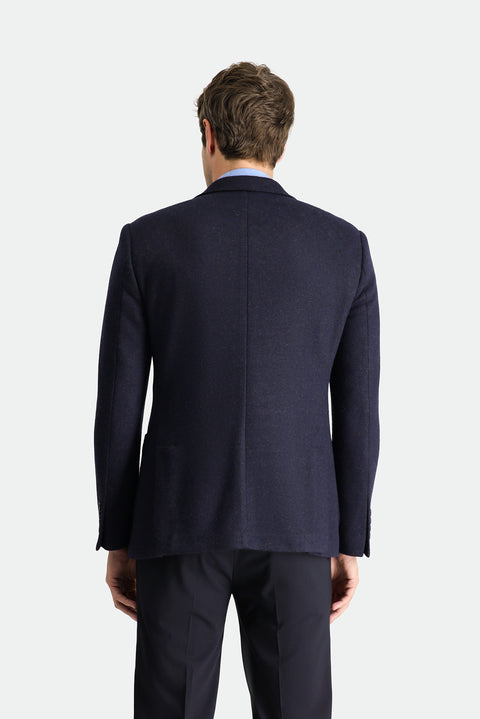 Dark Navy 7 Drop Slim Fit Narrow Cut Wool Sport Knit Jacket