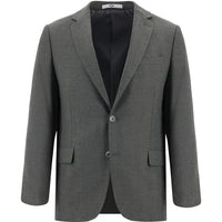 Dark Gray 4-Drop Relaxed Fit Classic Patterned Cotton Jacket