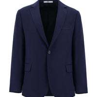 Koyu Lacivert 4 Drop Relaxed Fit Rahat Kesim Klasik Desenli Pamuklu Ceket