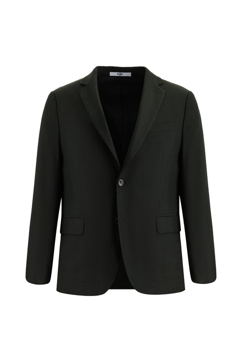 Dark Khaki 4-Drop Relaxed Fit Classic Patterned Cotton Jacket