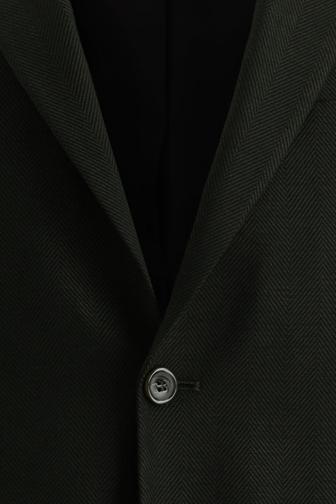Dark Khaki 4-Drop Relaxed Fit Classic Patterned Cotton Jacket