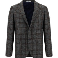 Dark Anthracite 6 Drop Regular Fit Standard Cut Wool Plaid Jacket