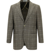 Dark Brown 4-Drop Relaxed Fit Plaid Sport Jacket