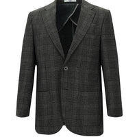 Dark Anthracite 4-Drop Relaxed Fit Plaid Sport Jacket