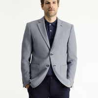 Medium Navy 7 Drop Slim Fit Patterned Waffle Jacket