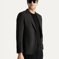 Dark Anthracite 6 Drop Regular Fit Classic Wool Patterned Jacket