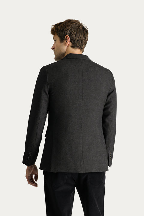 Dark Anthracite 6 Drop Regular Fit Classic Wool Patterned Jacket