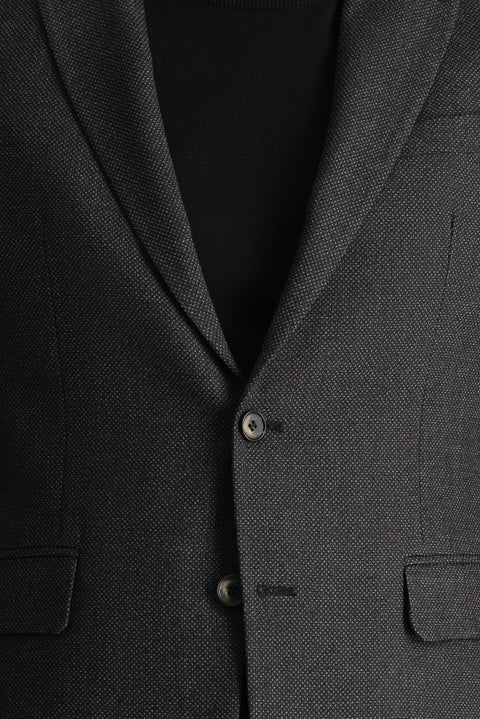 Dark Anthracite 6 Drop Regular Fit Classic Wool Patterned Jacket