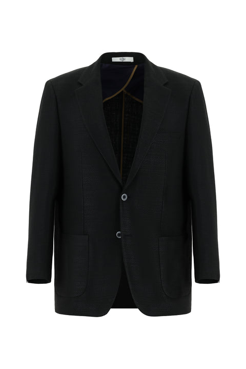 Dark Navy 6 Drop Regular Fit Standard Cut Eyelet Sport Jacket