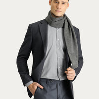 Dark Navy 4-Drop Relaxed Fit Classic Patterned Jacket