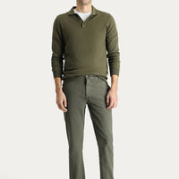 Yağ Yeşili-Olive Slim Fit Dar Kesim Likralı Kanvas / Chino Pantolon