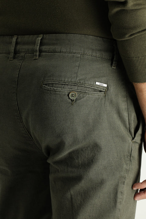Yağ Yeşili-Olive Slim Fit Dar Kesim Likralı Kanvas / Chino Pantolon