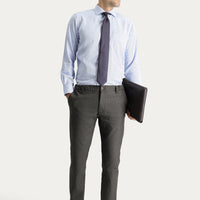 Dark Brown Slim Fit Patterned Elastic Waist Stretchy Canvas / Chino Pants